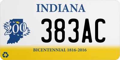 IN license plate 383AC