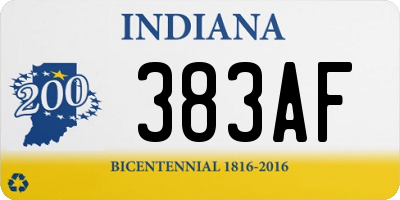 IN license plate 383AF