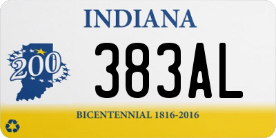 IN license plate 383AL