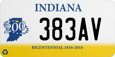 IN license plate 383AV