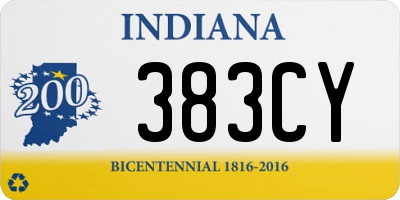 IN license plate 383CY