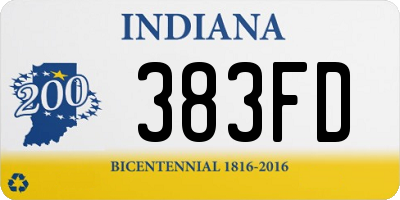 IN license plate 383FD