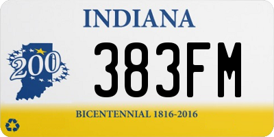 IN license plate 383FM