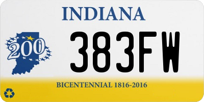 IN license plate 383FW