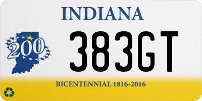 IN license plate 383GT