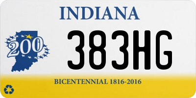 IN license plate 383HG