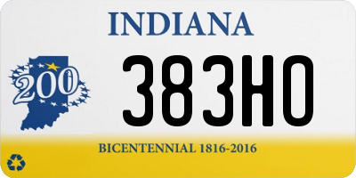 IN license plate 383HO