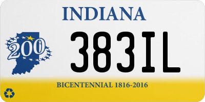 IN license plate 383IL