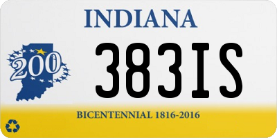 IN license plate 383IS