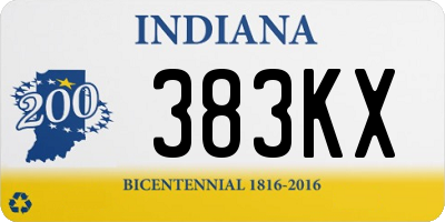IN license plate 383KX