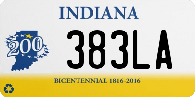 IN license plate 383LA