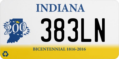 IN license plate 383LN