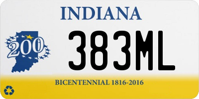 IN license plate 383ML