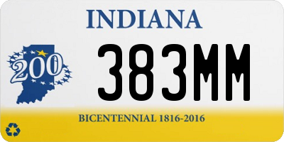 IN license plate 383MM