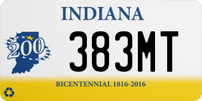 IN license plate 383MT