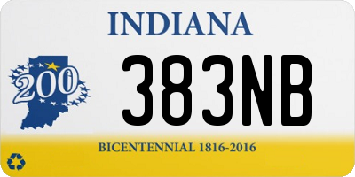 IN license plate 383NB