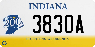 IN license plate 383OA