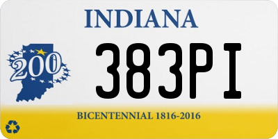 IN license plate 383PI