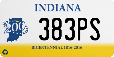 IN license plate 383PS