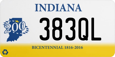 IN license plate 383QL