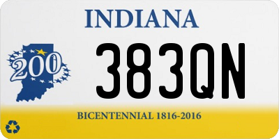 IN license plate 383QN