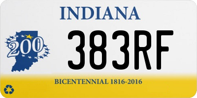 IN license plate 383RF