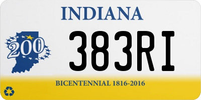 IN license plate 383RI