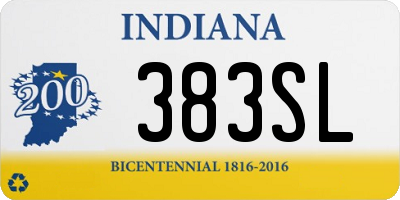 IN license plate 383SL