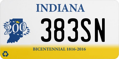 IN license plate 383SN