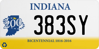 IN license plate 383SY