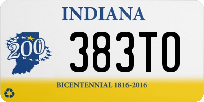 IN license plate 383TO