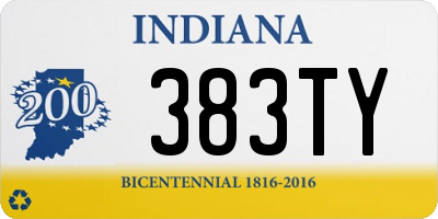 IN license plate 383TY