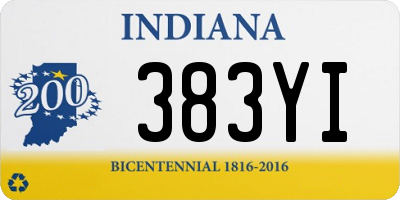 IN license plate 383YI