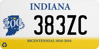 IN license plate 383ZC