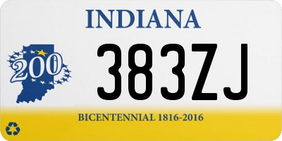 IN license plate 383ZJ