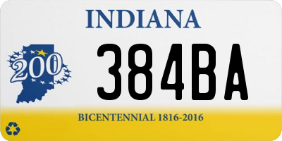 IN license plate 384BA