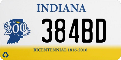 IN license plate 384BD