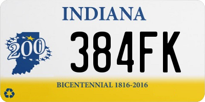 IN license plate 384FK