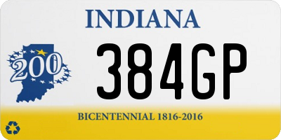 IN license plate 384GP