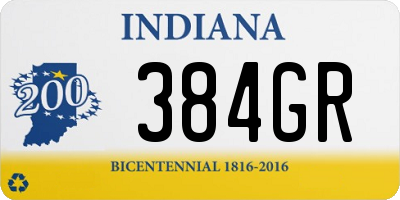 IN license plate 384GR