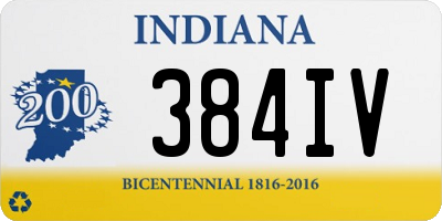 IN license plate 384IV