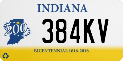 IN license plate 384KV