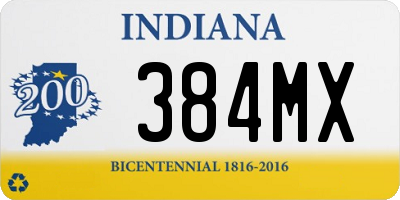 IN license plate 384MX