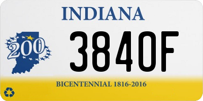 IN license plate 384OF