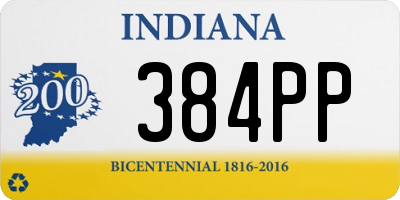 IN license plate 384PP