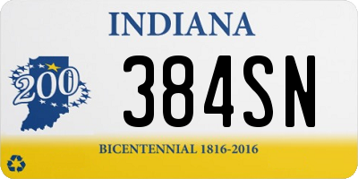 IN license plate 384SN