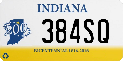 IN license plate 384SQ