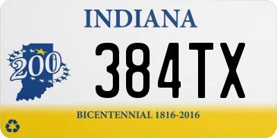 IN license plate 384TX