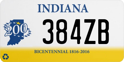 IN license plate 384ZB