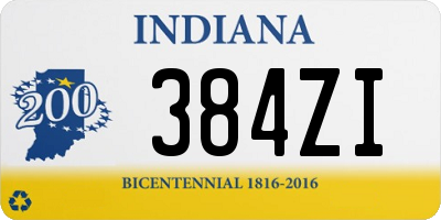 IN license plate 384ZI